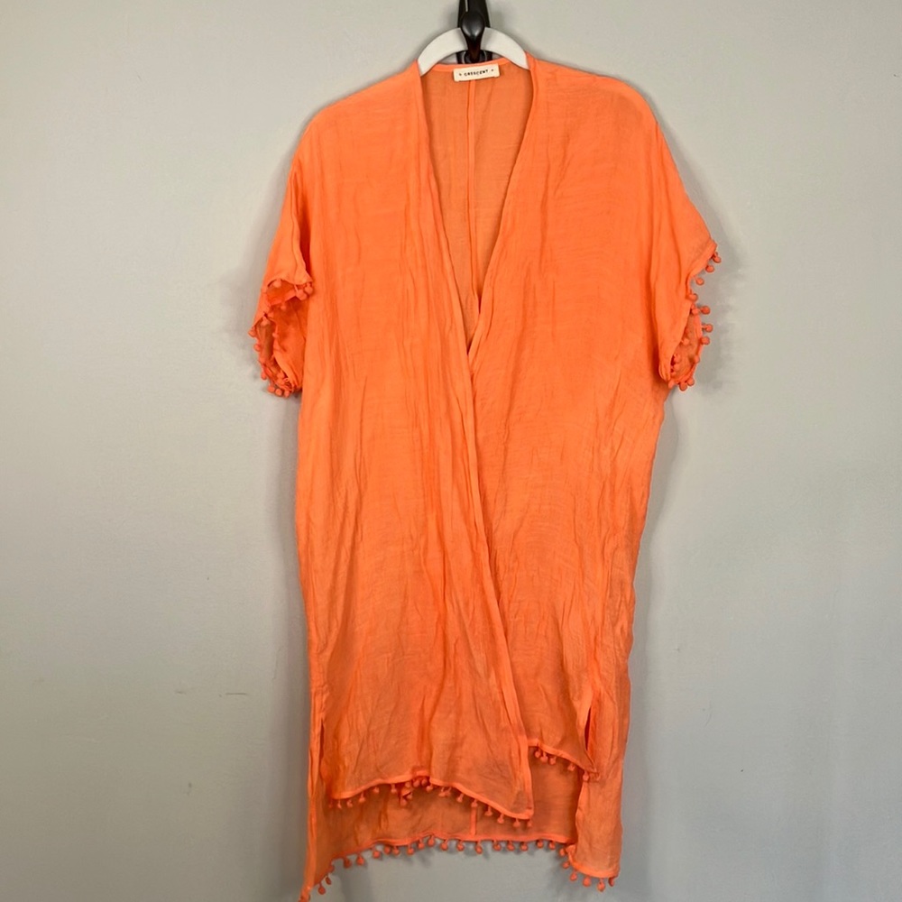 Crescent open front swim cover up